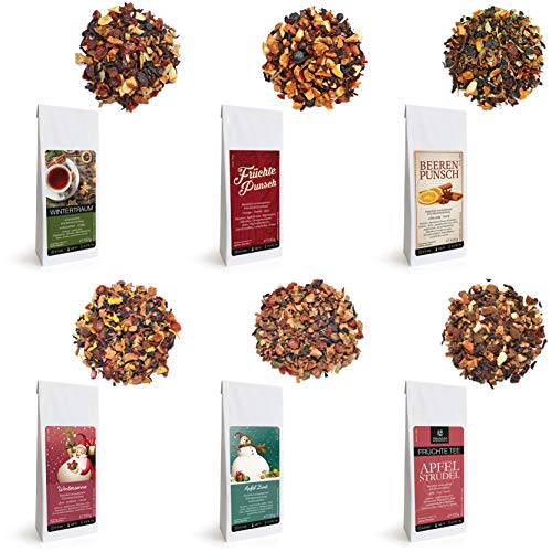 RINAMA – Lote de 6 paquetes de infusiones naturales a granel sabores del invierno – Selección de plantas, 6 mezclas perfumadas – Calidad austríaca – Ideal para los aficionados de té e tisanas