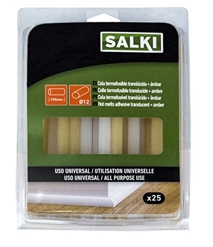 Salki 0430317 Barras Caliente Universal Translúcida y Ámbar Ideal para Bricolaje, 11.5 mm