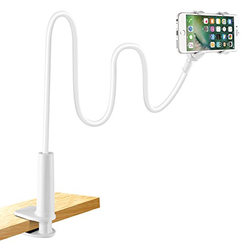 Soporte para teléfono móvil, lonzoth Teléfono Móvil Soporte Cuello de cisne Soporte universal Soporte para iPhone Smartphone Teléfono Móvil (Phone Stand|White)