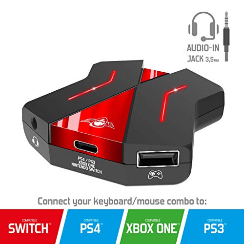 SPIRIT OF GAMER - Adaptador CROSSGAME 2 - Juega Al Teclado Y Al Ratón En Las Consolas De Videojuegos Gracias A Conversor : SWITCH / PS4 / PS3 / XBOX ONE - 1 X 3.5 Mm Jack Para Auriculares De Juegos