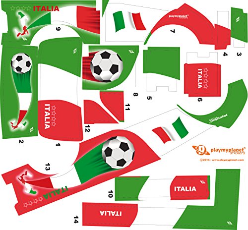 Stickers Adhesivos de Playmyplanet Fútbol Italia Compatibles con Playmobil Mini Bus 5267