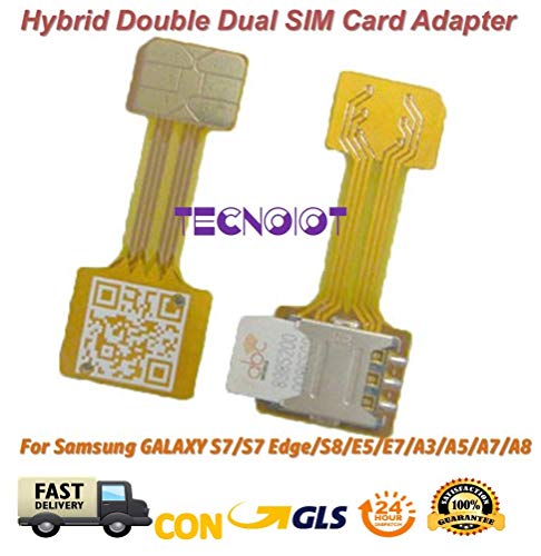 TECNOIOT Hybrid Dual SIM Card Adapter Micro SD Nano SIM Extension Adapter for Android | Dual SIM Adaptador Nano a Nano SIM Adaptador SIM Tarjeta Cable de extensión para Samsung Huawei Xiaomi HTC