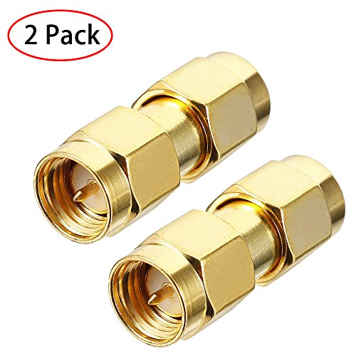 TengKo RF Conector de Adaptador coaxial SMA Coax Jack Connector SMA Macho a SMA Macho (Paquete de 2)