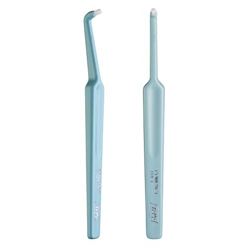TePe Compact Tuft - Cepillo manual de cabezal pequeño/Cepillo de ortodoncia/Cepillo para implantes/Cepillo interdental/color azul