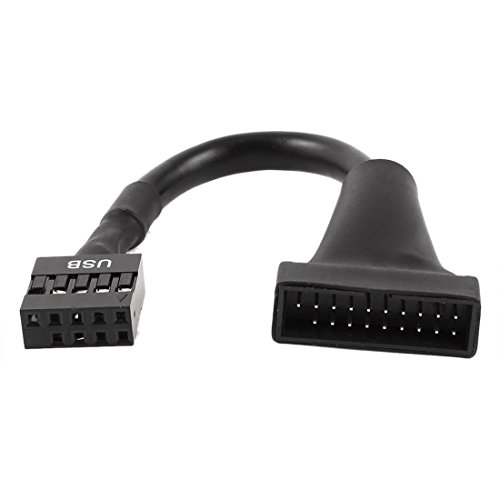 TOOGOO(R) Negro USB 2.0 9 Pin Hembra a USB 3.0 20 Pin Macho Cable Adaptador Conector TOOGOO(R) Negro USB 2.0 9 Pin Hembra a USB 3.0 20 Pin Macho Cable Adaptador Conector