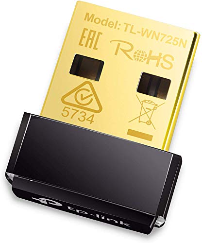 TP-Link TL-WN725N Adaptador WiFi USB inalámbrico Nano, Compatible con Raspberry Pi, N 150 Mbps, Botón WPS, AP soft Windows10/8.1/8/7/XP, Mac OS X 10.7-10.11, Linux, negro TP-Link TL-WN725N Adaptador WiFi USB inalámbrico Nano, Compatible con Raspberry Pi, N 150 Mbps, Botón WPS, AP soft Windows10/8.1/8/7/XP, Mac OS X 10.7-10.11, Linux, negro