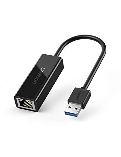 UGREEN Adaptador de Red USB 3.0 a Gigabit Ethernet, USB 3.0 a RJ45 Ethernet Giga Tarjeta de Red Externa 1000Mbps para Nintendo Switch, Xiaomi Mi Box S/ 3/2, Macbook, Surface Pro, Raspberry Pi 4-Negro UGREEN Adaptador de Red USB 3.0 a Gigabit Ethernet, USB 3.0 a RJ45 Ethernet Giga Tarjeta de Red Externa 1000Mbps para Nintendo Switch, Xiaomi Mi Box S/ 3/2, Macbook, Surface Pro, Raspberry Pi 4-Negro