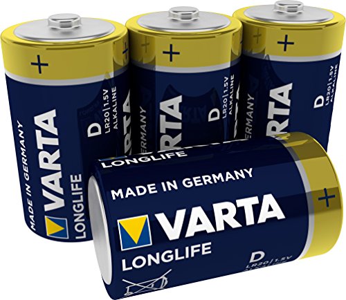 VARTA Longlife - Pilas Alcalinas D / Mono / LR20, Pack x4 VARTA Longlife - Pilas Alcalinas D / Mono / LR20, Pack x4