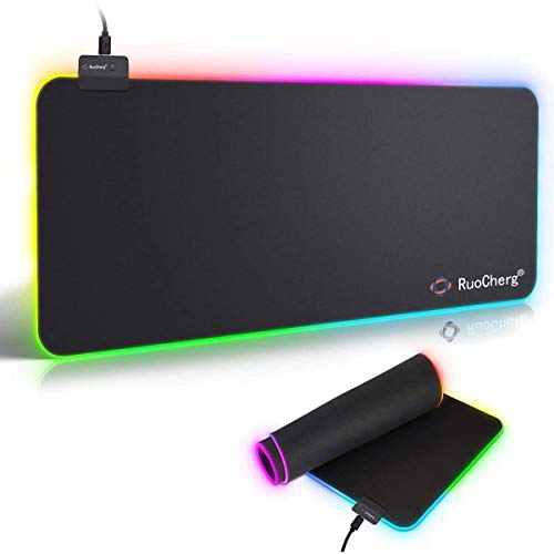 Alfombrilla de Ratón RGB Extra Grande, Ordenador Extended XL Alfombrilla Gaming de Microfibras con Luces, Base de Goma Antideslizante para Gamers, PC y Portátil (80 x 30cm) Alfombrilla de Ratón RGB Extra Grande, Ordenador Extended XL Alfombrilla Gaming de Microfibras con Luces, Base de Goma Antideslizante para Gamers, PC y Portátil (80 x 30cm)