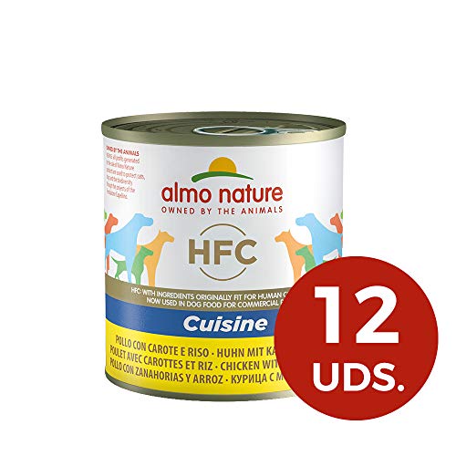 Almo Nature Dog HFC Cuisine Pollo, Zanahoria y Arroz, Pack de 12x280 g