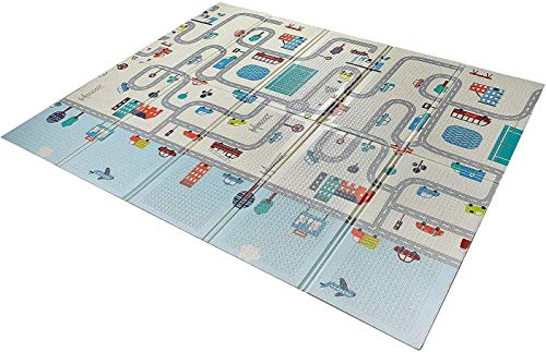 Babify Alfombra de Juegos para bebés espesor 1.5 cm. Plegable, Antideslizante, extragrande, reversible, impermeable, portátil, de doble cara, para niños pequeños y bebés (180x200x1.5cm)