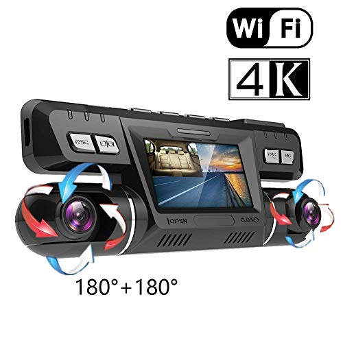 Dash Cam,4K Ultra HD WiFi GPS Cámara Coche Grabadora Delantera y Trasera Dual 360° Rotativo 170° Gran Angular Cámaras Dash Cam con Sony WDR Visión Nocturna ADAS Detección de Movimiento para Coches Dash Cam,4K Ultra HD WiFi GPS Cámara Coche Grabadora Delantera y Trasera Dual 360° Rotativo 170° Gran Angular Cámaras Dash Cam con Sony WDR Visión Nocturna ADAS Detección de Movimiento para Coches
