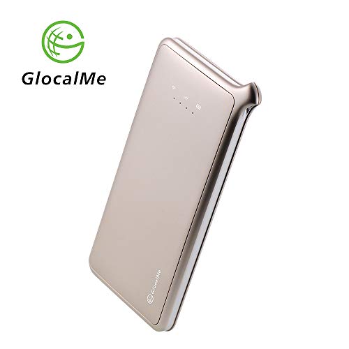 GlocalMe U2 4G Mobile Router, Global No SIM No Hay Acceso a Internet Móvil WIFI MIFI con 1GB de Datos Globales Iniciales Gratis para Viajes y Negocios (Oro)