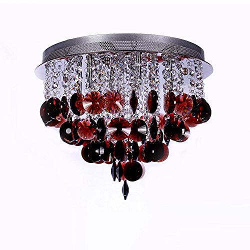 Lámpara chandelier de cristal circular,Moderno Ras de luz de techo del montaje colgante Para Comedor Sala de estar El balcón-A