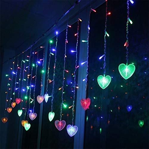 LED romántico del corazón del carámbano luces de cadena luces de la cortina de hadas Garland luces for fiesta de Navidad Inicio Garland decoración de vacaciones (Color : Color) LED romántico del corazón del carámbano luces de cadena luces de la cortina de hadas Garland luces for fiesta de Navidad Inicio Garland decoración de vacaciones (Color : Color)