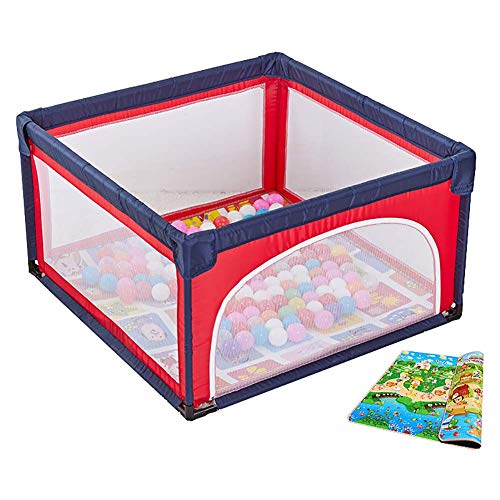 LY88 Safety Baby Play Yard con Pelotas y colchón Plegable Centro de guardería antivuelco Parque Infantil para niños pequeños con Puerta con Cremallera, para niños y niñas LY88 Safety Baby Play Yard con Pelotas y colchón Plegable Centro de guardería antivuelco Parque Infantil para niños pequeños con Puerta con Cremallera, para niños y niñas