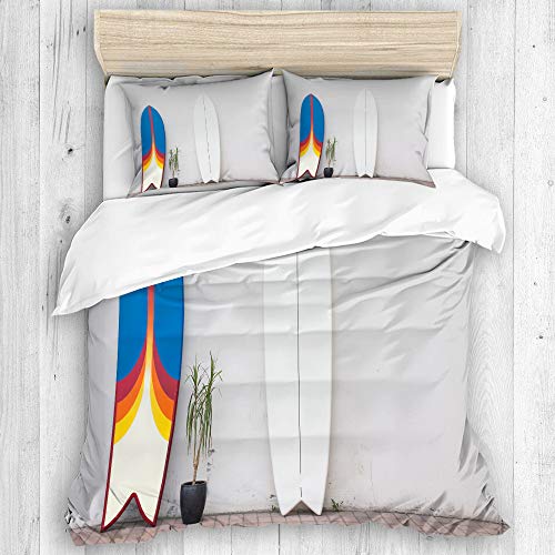 Marutuki Bedding Juego de Funda de Edredón,se alquilan Dos Tablas de Surf en la Calle Cerca de la Pared,Microfibra SIN Relleno,(Cama 240x260 + Almohada)