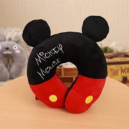 N/X Almohada para Cuello en Forma de U Mickey Mouse Almuerzo Descanso Almohada portátil Cojín Hombres Mujeres avión Coche Almohada de Viaje