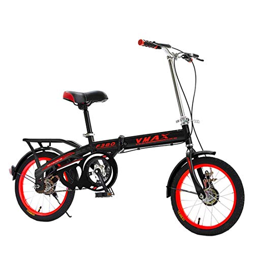 Oanzryybz Bicicleta Plegable portátil de cercanías de Cambio de Bicicletas Alquiler de Regalo de 20 Pulgadas Hombres y Mujeres Adultos (Color : Red, Size : 20 Inches)
