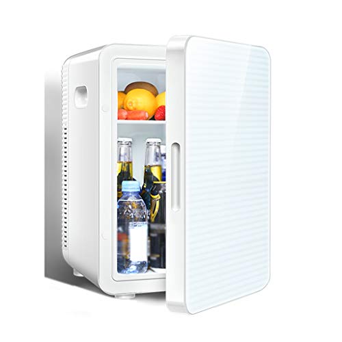 Refrigerador de Ahorro de energía 20l Dormitorio pequeño Dormitorio del Estudiante Alquiler de habitación Mini Hogar Coche de Doble Uso Dos Colores 44.8 * 32.8 * 27.8cm XMJ (Color : White)