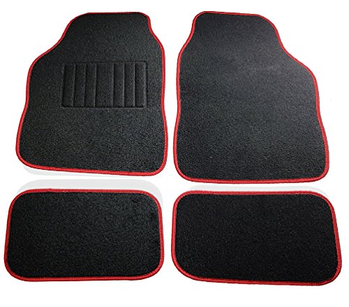 Safe Travel 27652 Alfombrillas universales para vehículos con volante a la izquierda, Almohadilla para los pies con costura, Costuras en Color Rojo Safe Travel 27652 Alfombrillas universales para vehículos con volante a la izquierda, Almohadilla para los pies con costura, Costuras en Color Rojo