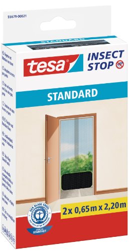TESA 55679-00021-03 Malla mosquitera Standard para puertas, 2 telas de 0,65 cm x 2,2 m, color negro TESA 55679-00021-03 Malla mosquitera Standard para puertas, 2 telas de 0,65 cm x 2,2 m, color negro