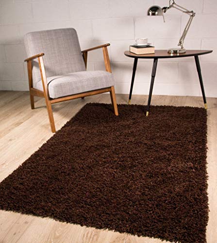 The Rug House Stockholm - Alfombra Suave de Pelo Grueso, Color marrón Chocolate, marrón, 110_x_160_cm