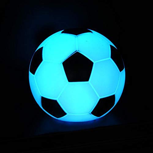 Uonlytech Lámpara de fútbol Multicolor LED Luz de Noche Lámpara Decorativa Linda Juguete Ligero de Escritorio para habitación de niños Dormitorio