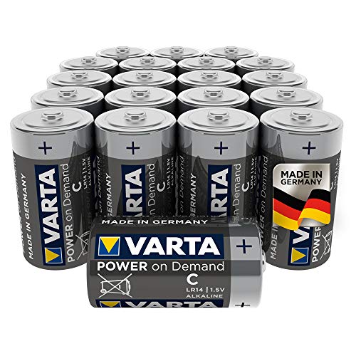 VARTA Power On Demand - Pilas alcalinas C / LR14 / Baby (pack de 20 Unidades, 1.5 V)