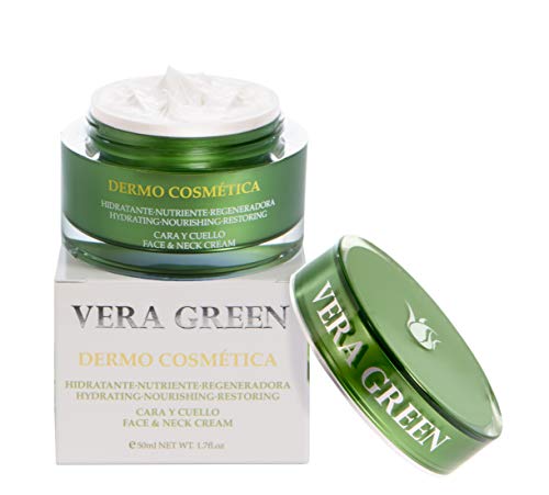 Vera Green Dermo Cosmética - Crema de Aloe Vera Facial de Día y Noche - 100% Natural - 50ml