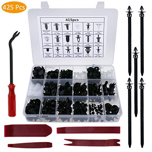 WisFox 425 PCS Clips Ajuste Cuerpo Coche Universales Auto Nylon Negro Plástico WisFox 425 PCS Clips Ajuste Cuerpo Coche Universales Auto Nylon Negro Plástico
