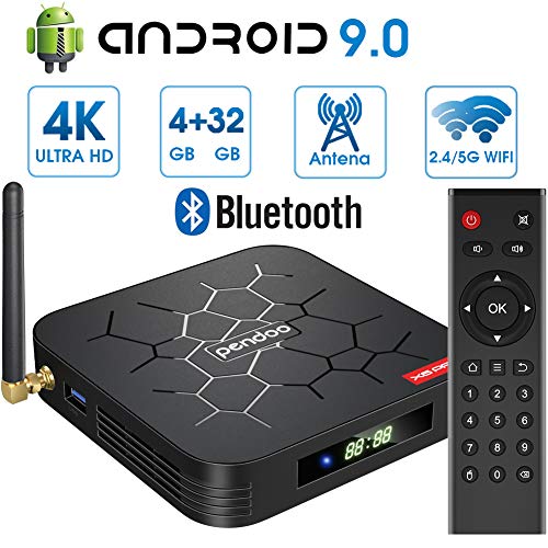 Android 9.0 TV Box 【4GB RAM+32GB ROM】 Android TV Box, Dual-WiFi 2.4GHz / 5GHz H6 Bluetooth Quad Core 64 bits 3D / 4K Full HD / H.265 / USB3.0 Android Smart TV Box Pendoo Android 9.0 TV Box 【4GB RAM+32GB ROM】 Android TV Box, Dual-WiFi 2.4GHz / 5GHz H6 Bluetooth Quad Core 64 bits 3D / 4K Full HD / H.265 / USB3.0 Android Smart TV Box Pendoo