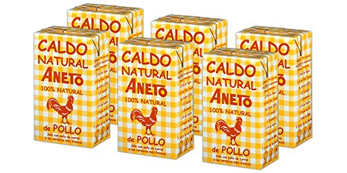 Aneto 100% Natural - Caldo de Pollo - caja de 6 unidades de 1 litro