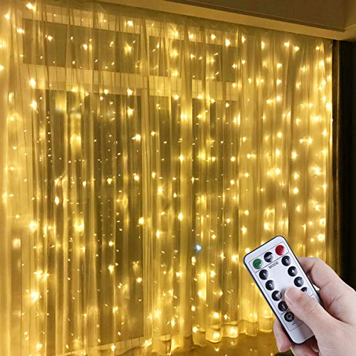 Anpro Luz Cadena Luz de Cortina USB, con 300 Bombillas LED, 8 Modos, Blanca Cálida, 3x3 m Anpro Luz Cadena Luz de Cortina USB, con 300 Bombillas LED, 8 Modos, Blanca Cálida, 3x3 m