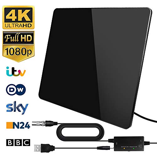 Antena de TV,Antena de TV Digital para Interiores de Alcance de 200KM con Amplificador Inteligente de Señal, Adecuada para Canales de TV Gratis 1080P 4K, Amplificador con Cable Coaxial de 5M Antena de TV,Antena de TV Digital para Interiores de Alcance de 200KM con Amplificador Inteligente de Señal, Adecuada para Canales de TV Gratis 1080P 4K, Amplificador con Cable Coaxial de 5M