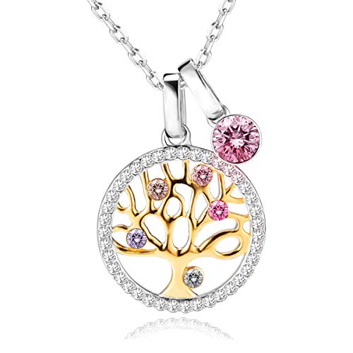 Collar Mujer, Árbol de la Vida Plata de Ley 925 Colgante con Cristales Swarovski,Ideal Regalo para Madre/Esposa/Navidad/Cumpleaños Collar Mujer, Árbol de la Vida Plata de Ley 925 Colgante con Cristales Swarovski,Ideal Regalo para Madre/Esposa/Navidad/Cumpleaños