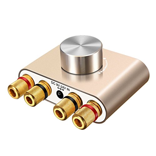 ELEGIANT Mini Bluetooth Amplificador HiFi Audio Estéreo Inalámbrico Potencia 50W * 2 de Señal Digital de Doble Canal de Aluminio con Adaptador de Alimentación