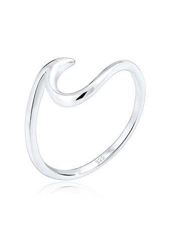 Elli Anillos para damas en forma de olas marinas en plata esterlina de ley 925