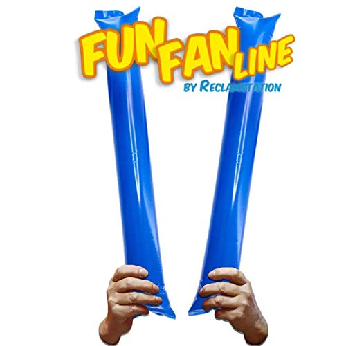 FUN FAN LINE - Pack 10 Pares de Aplaudidores hinchables de plástico.  Accesorios ruidosos para Fiestas y animación Deportiva. Palos de Estadio