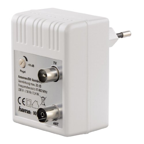 Hama 00122498 - Amplificador de red CATV (20 dB, 50 Hz), color blanco