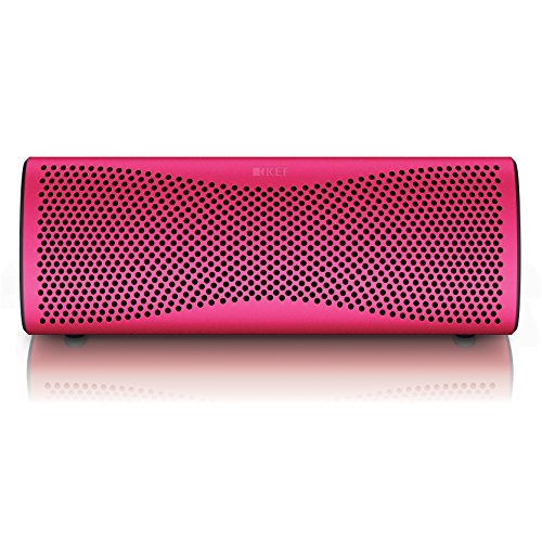 KEF SP3892FD-BUN - Altavoz portátil (Bluetooth, Micro USB, Alcance de 10 Metros, con Funda de Cuero) Color Fucsia