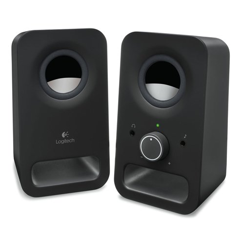 Logitech Z150 Sistema de Altavoces Compacto, Entrada Audio 3.5 mm, Controles Intregados, Toma Auriculares, Enchufe EU, Ordenador/Smartphone/Tablet/Reproductor de Música, Negro