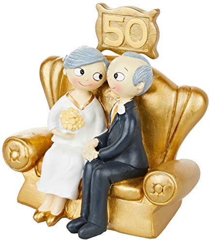 Mopec Figura Pastel Pop&Fun Bodas de Oro 16x16,5cm, acrílico, Dorado Mopec Figura Pastel Pop&Fun Bodas de Oro 16x16,5cm, acrílico, Dorado