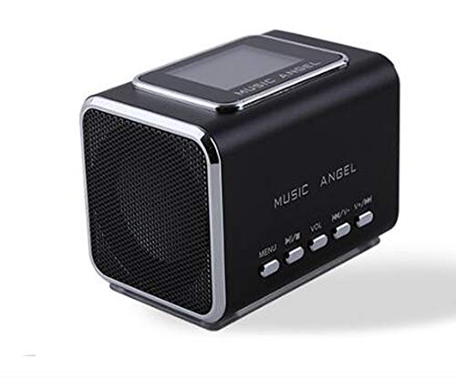 Music Angel JH-MD05X LCD Radio FM portátil Altavoces para PC compatible con tarjeta USB / TF / línea en reproductor de MP3 CLock Alarm altavoz