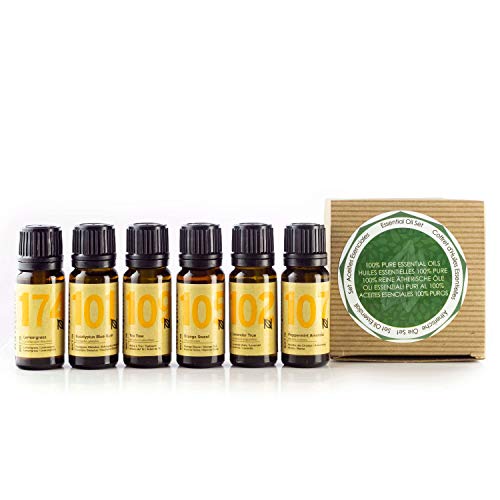 Naissance Aceites Esenciales 100 % Puros Set Regalo – Aceites esenciales top 6: lavanda, naranja dulce, lemongrass, menta, árbol de té y eucalipto - Regalo ideal para alguien especial Naissance Aceites Esenciales 100 % Puros Set Regalo – Aceites esenciales top 6: lavanda, naranja dulce, lemongrass, menta, árbol de té y eucalipto - Regalo ideal para alguien especial