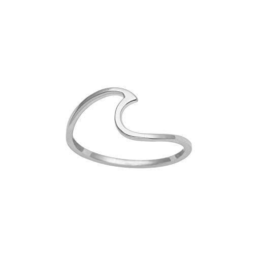 Shine Jewel Anillo de plata de ley 925 con olas de surf para mujer Q N/A Blanco Shine Jewel Anillo de plata de ley 925 con olas de surf para mujer Q N/A Blanco