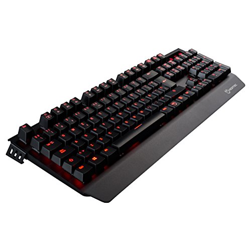 Teclado Gaming con Cable GK500 | Teclado Gamer Mecánico Retroiluminado LED Rojo | Teclado para pc Gaming Switch Cherry Brown | Estructura de Aluminio | N-Key Anti-Ghost | Color Negro