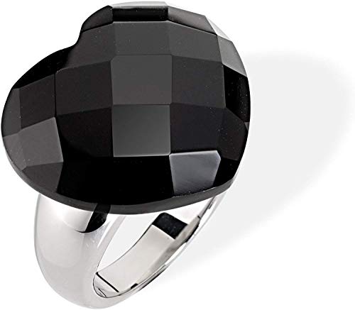 Top Shop Anillo Morellato Love Ring corazón Negro SCU10016 diámetro 17,8 mm Acero Cristal