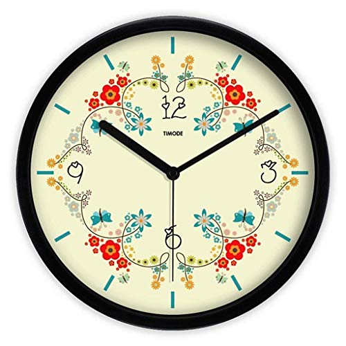 YLCJ Reloj de Pared Reloj de Pared Silencio Industrial Modo de Reloj de Pared Cuarzo Arte Europeo habitación cómoda amueblada (Borde Reloj de Pared Color Negro Tamaño: 12)