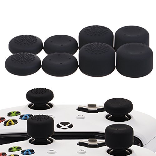 YoRHa Profesional Thumb Grips Thumbstick de los pulgares Cubierta del joystick (negro) Extra alto 8 Unidades Paquete Para Xbox One, Xbox One X, Xbox One S, Switch PRO Controller Mando